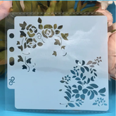 MINI ROSES AND FLOWERS MINI COOKIE STENCIL 13 BY 13 CM